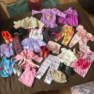American Girl our generation Doll Clothing Set with Pink Purple Outfits shoes